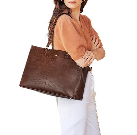 Women's leather laptop bag – Stylish & ideal for office, teachers, business