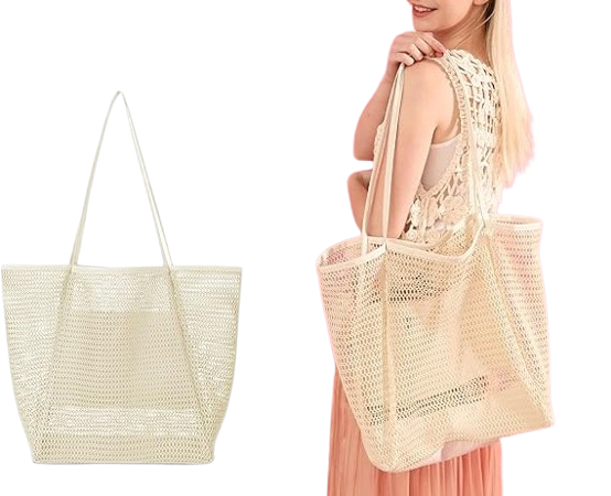 Mesh Beach Tote Bags for Women – Casual Hobo Pool Bags for Vacations