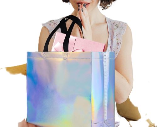 15 Pcs Glossy Red Gift Bags with Handle 12.6in