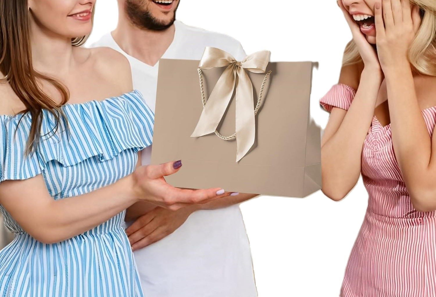 12.6'' Gift Bags Set - 10 Bags, Tissue & Greeting Cards