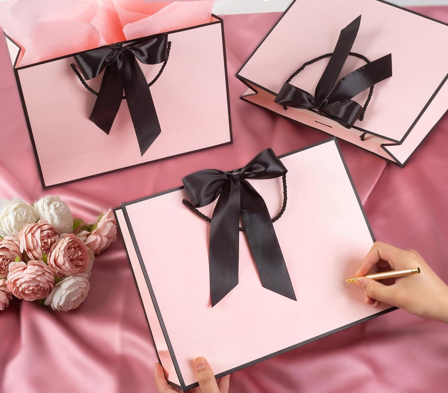 12.6'' Gift Bags Set - 10 Bags, Tissue & Greeting Cards