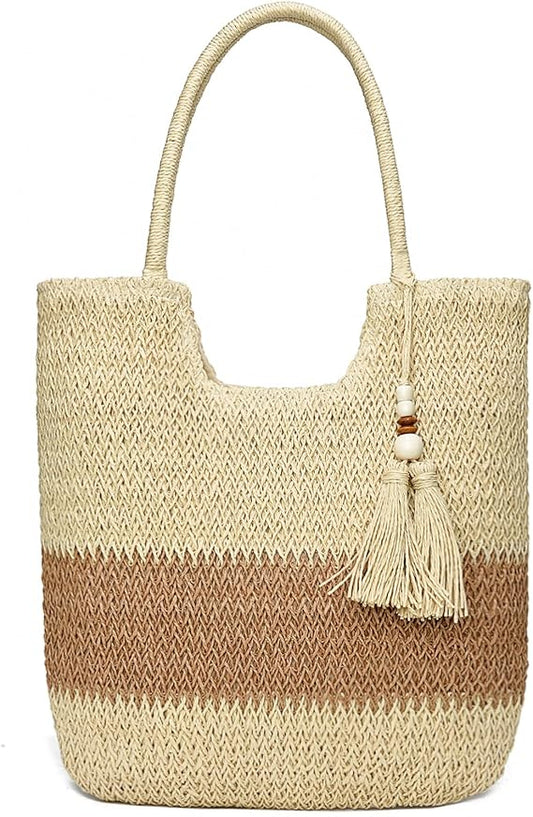 Large Straw Beach Bag for Women – Stylish & Spacious