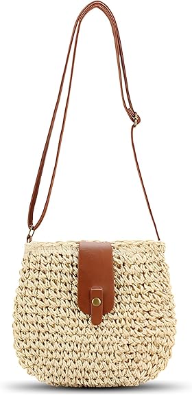 Boho Straw Crossbody Bag – Woven Summer Purse