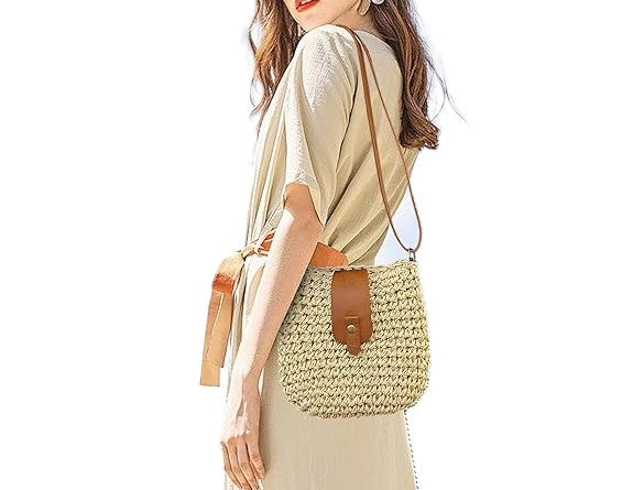 Boho Straw Crossbody Bag – Woven Summer Purse