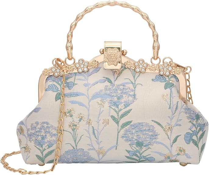Elegant Jacquard Embroidered Shoulder Clutch Bag for Women