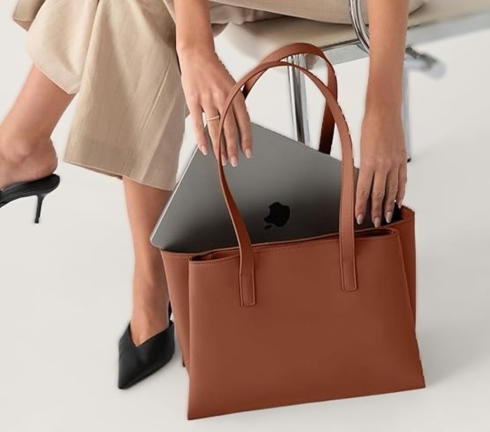 14 Inch Women's Work Tote Bag with Zipper Laptop Compartment
