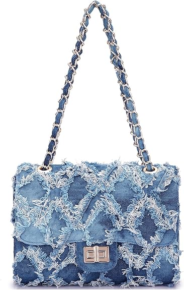 Youthful Quilted Denim Crossbody Bag – Trendy & Durable