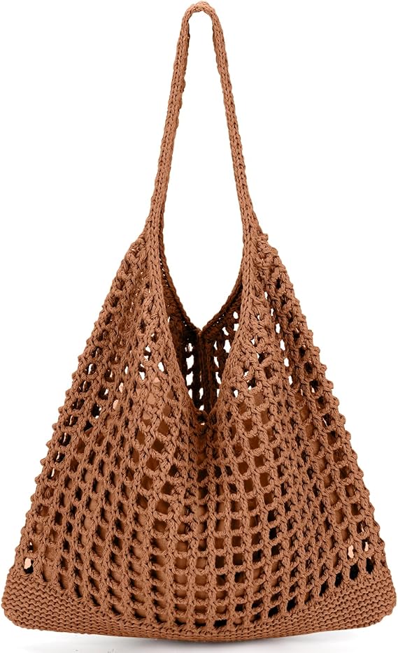 Crochet Beach Bag for Women Boho Summer Tote