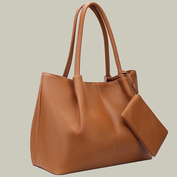 Women’s Vegan Leather Tote Bag, Large Capacity Shoulder Purse
