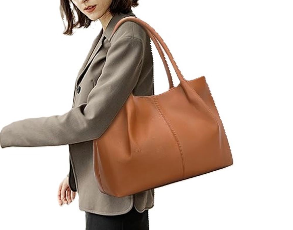 Women’s Vegan Leather Tote Bag, Large Capacity Shoulder Purse