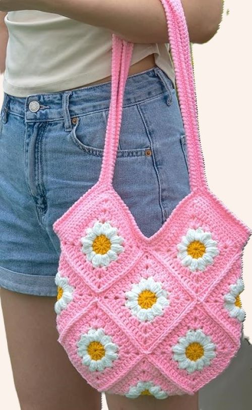 Handmade Crochet Tote & Floral Knit Bags for Women