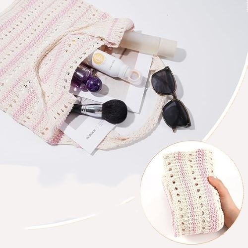 Boho Beach Tote – Mesh Knit Bag for Summer Days