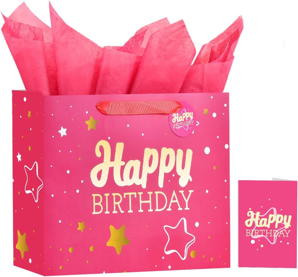 "13" Birthday Gift Bag with Card and Tissue Paper