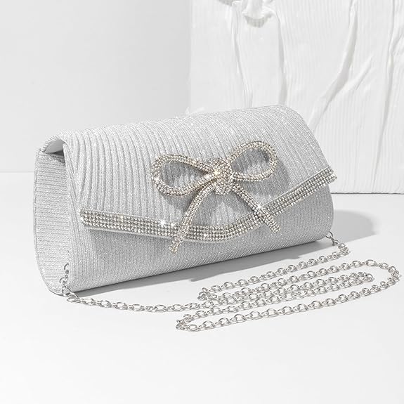 Sparkly Rhinestone Bow Clutch – Elegant Party Bag 2025