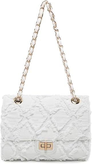 Youthful Quilted Denim Crossbody Bag – Trendy & Durable
