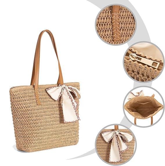 2025 Summer Handwoven Tote Bag for Women – Stylish & Light