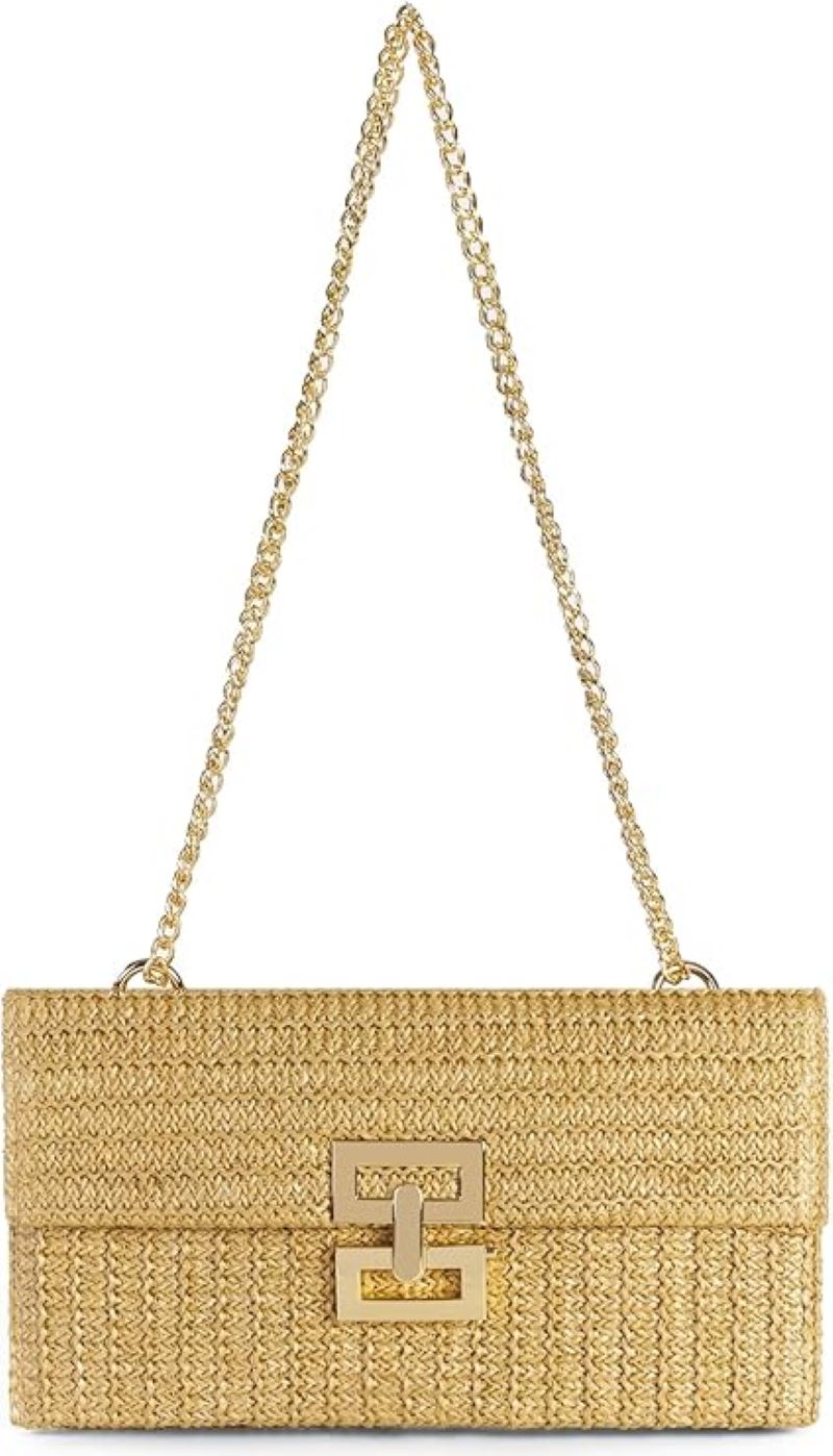 Women’s Boho Straw Clutch - Summer Shoulder & Evening Bag