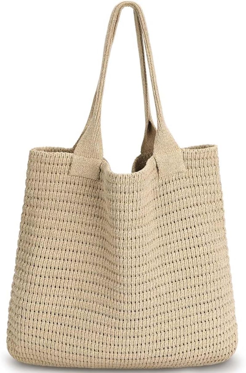 Women's Large Straw Crossbody Bag-Woven Summer Tote for Beach and Travel