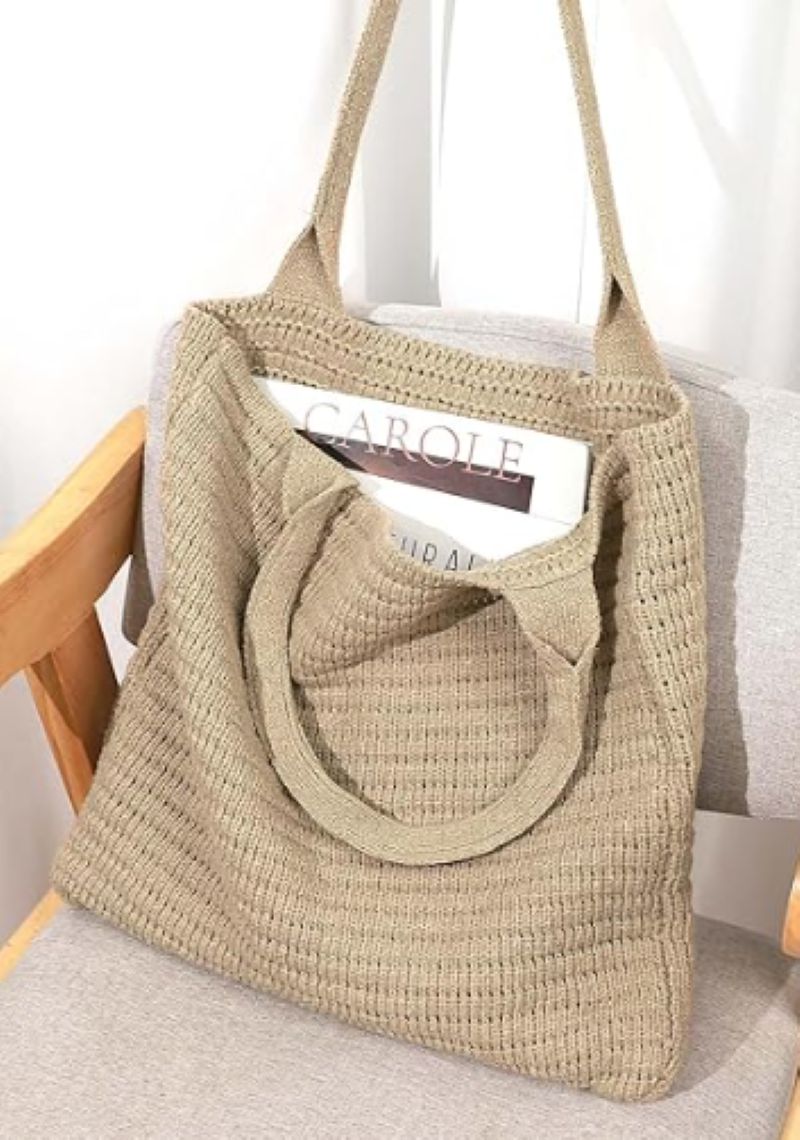 Women's Large Straw Crossbody Bag-Woven Summer Tote for Beach and Travel