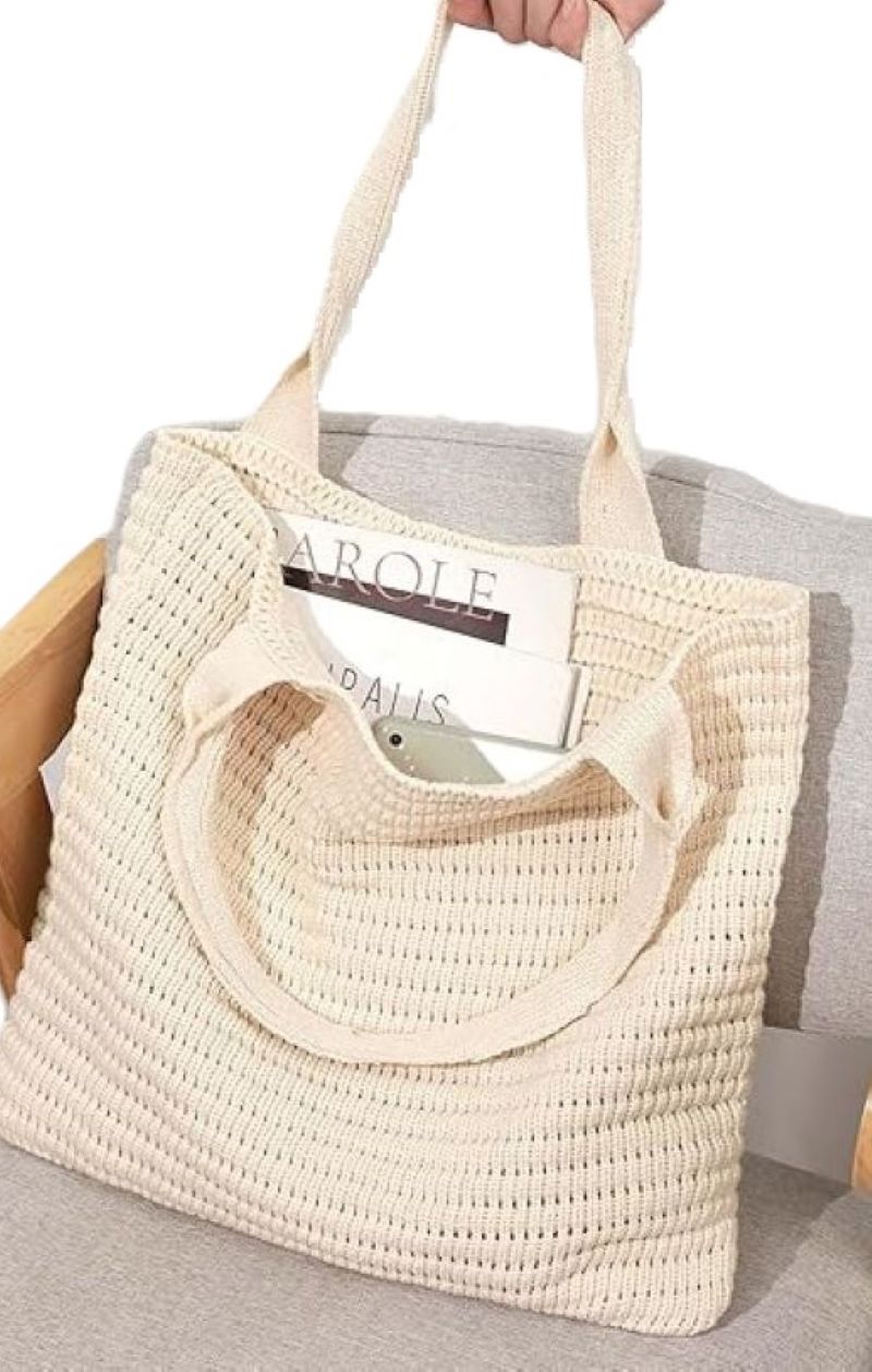Women's Large Straw Crossbody Bag-Woven Summer Tote for Beach and Travel