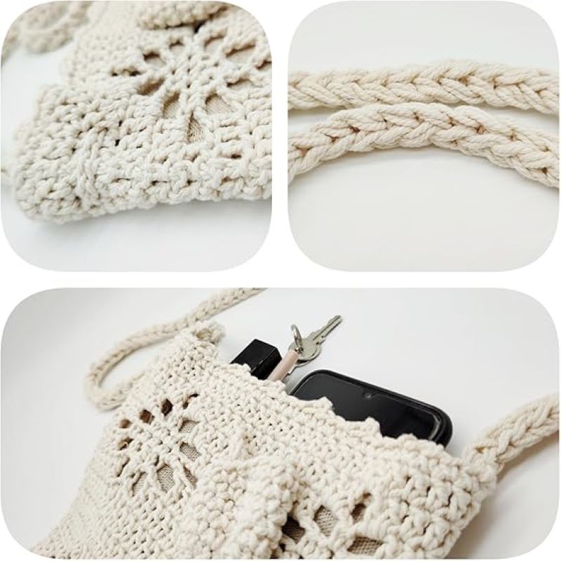 Handmade Crochet Phone Bag Knitted Bag for Women