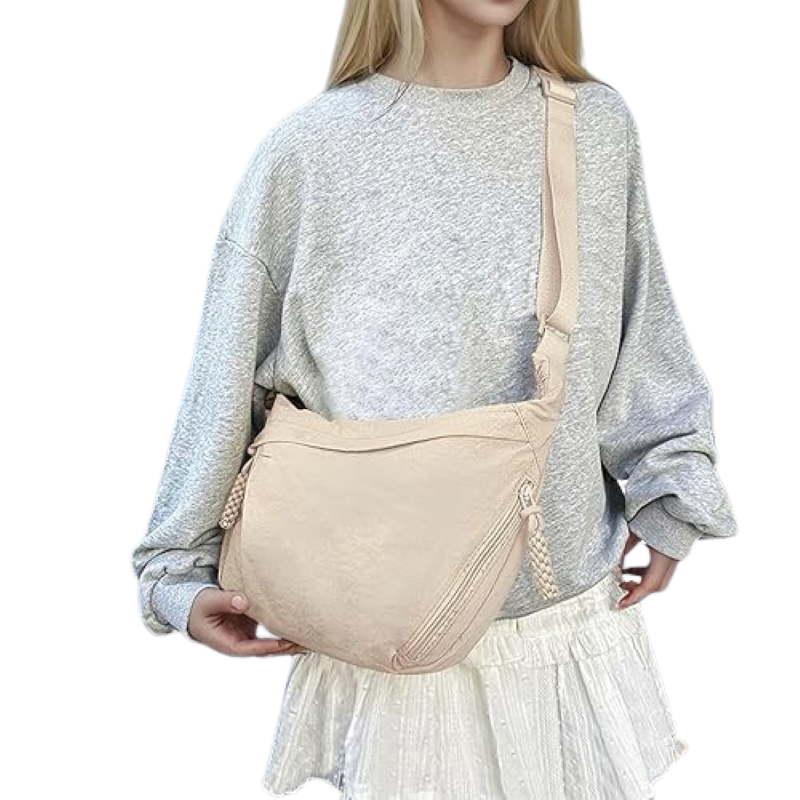 Nylon Crescent Bag Unisex - Large Crossbody Half Moon Sling Bag
