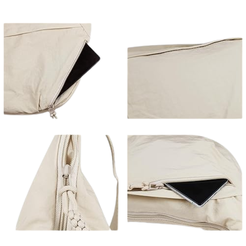 Nylon Crescent Bag Unisex - Large Crossbody Half Moon Sling Bag