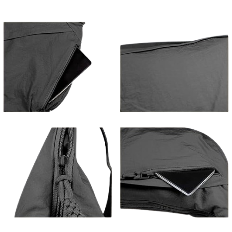 Nylon Crescent Bag Unisex - Large Crossbody Half Moon Sling Bag