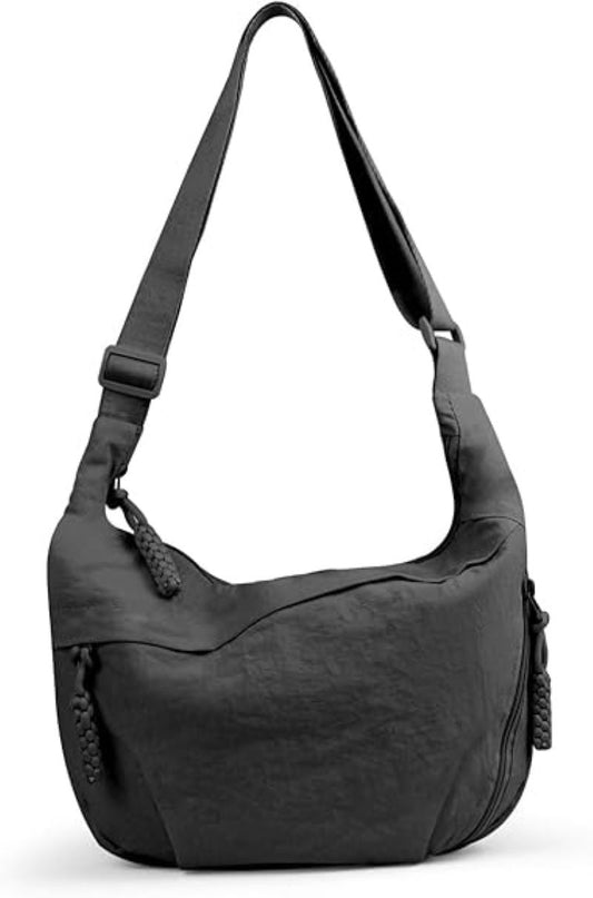 Nylon Crescent Bag Unisex - Large Crossbody Half Moon Sling Bag