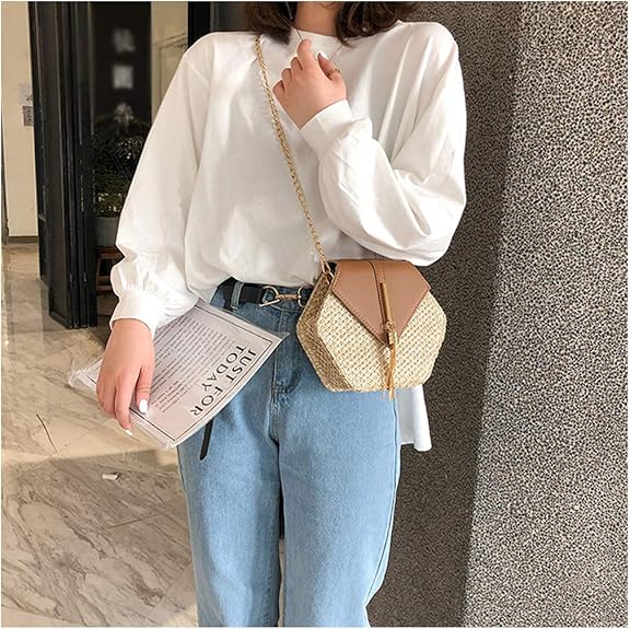 Cute Women’s Straw Crossbody Bag – Stylish & Lightweight