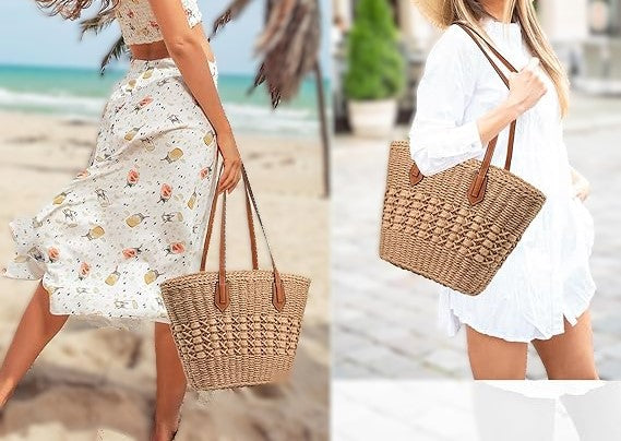 Large Straw Beach Bag for Women – Stylish & Spacious