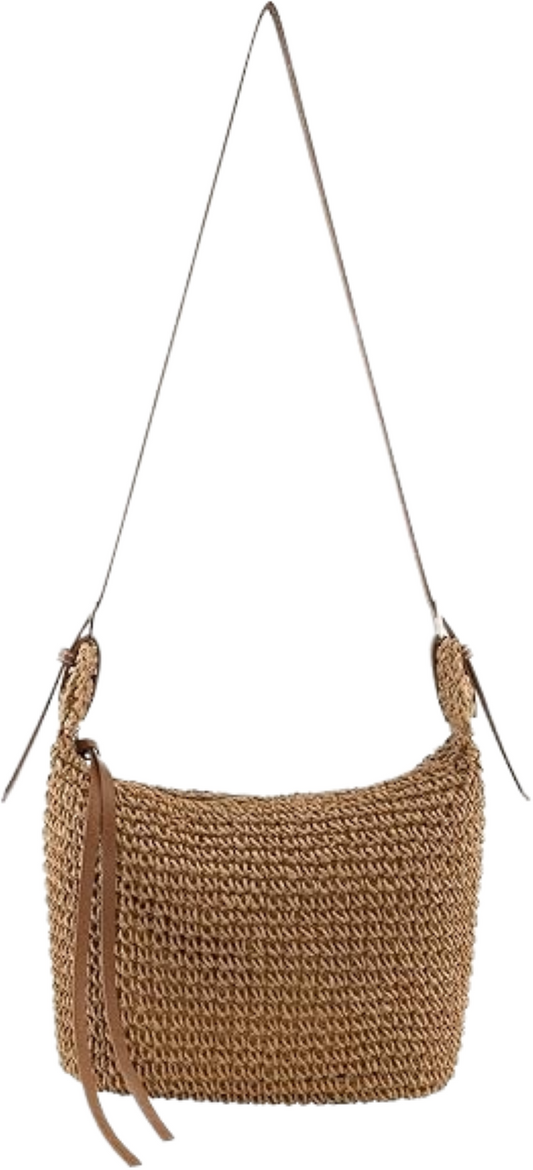 Handmade Straw Crossbody Bag-Small Summer Beach Purse