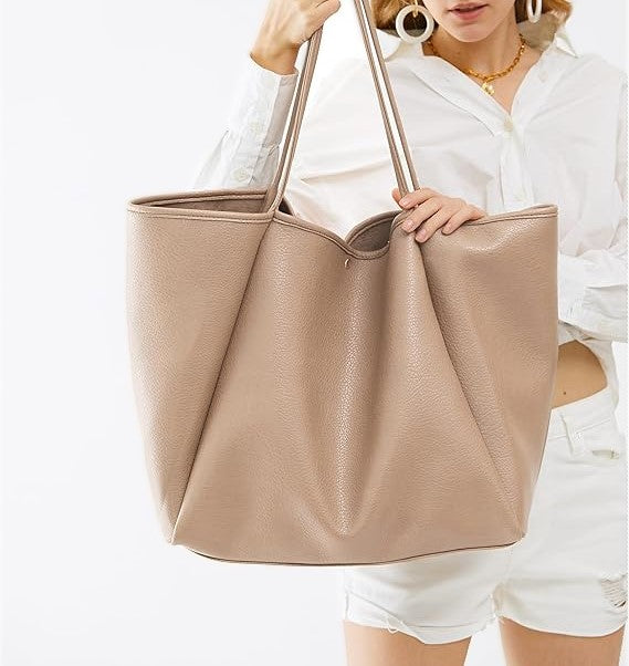Oversize PU Leather Tote Bag for Women – Chic & Durable