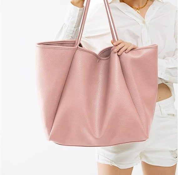 Oversize PU Leather Tote Bag for Women – Chic & Durable