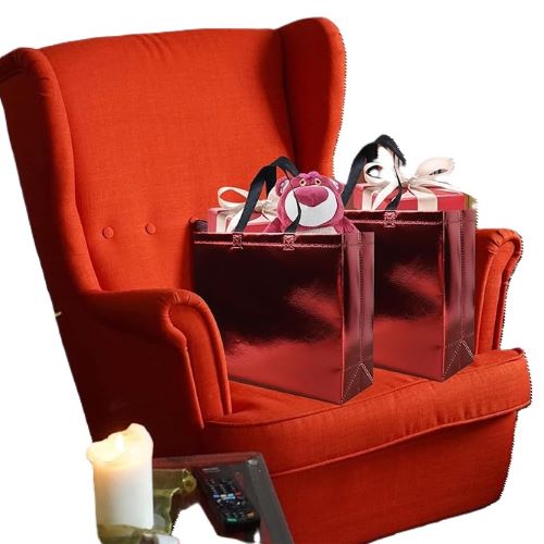 15 Pcs Glossy Red Gift Bags with Handle 12.6in