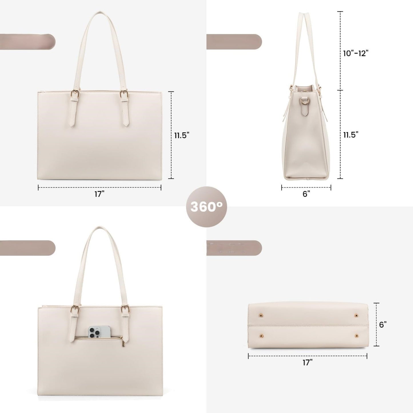 Fashionable Women's Laptop Bag for Office, Fits 15.6 Inch Laptop