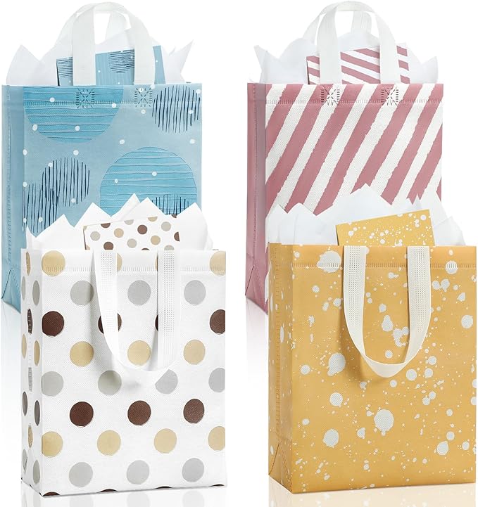 Gift Bags Medium 10" - Reusable with Tissue & Cards