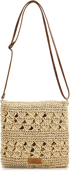 Straw Crossbody Bag Boho Small Summer Beach Purse