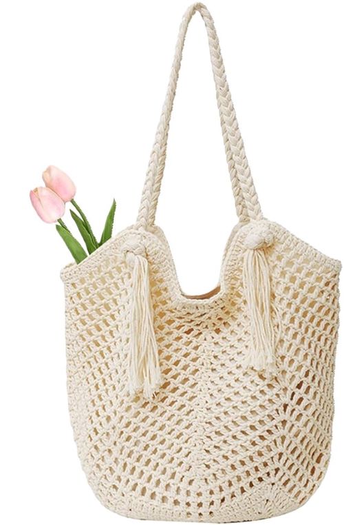 Women's Beach Tote Bag 2025 Boho Waterproof Summer