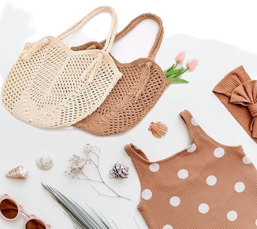 Women's Beach Tote Bag 2025 Boho Waterproof Summer