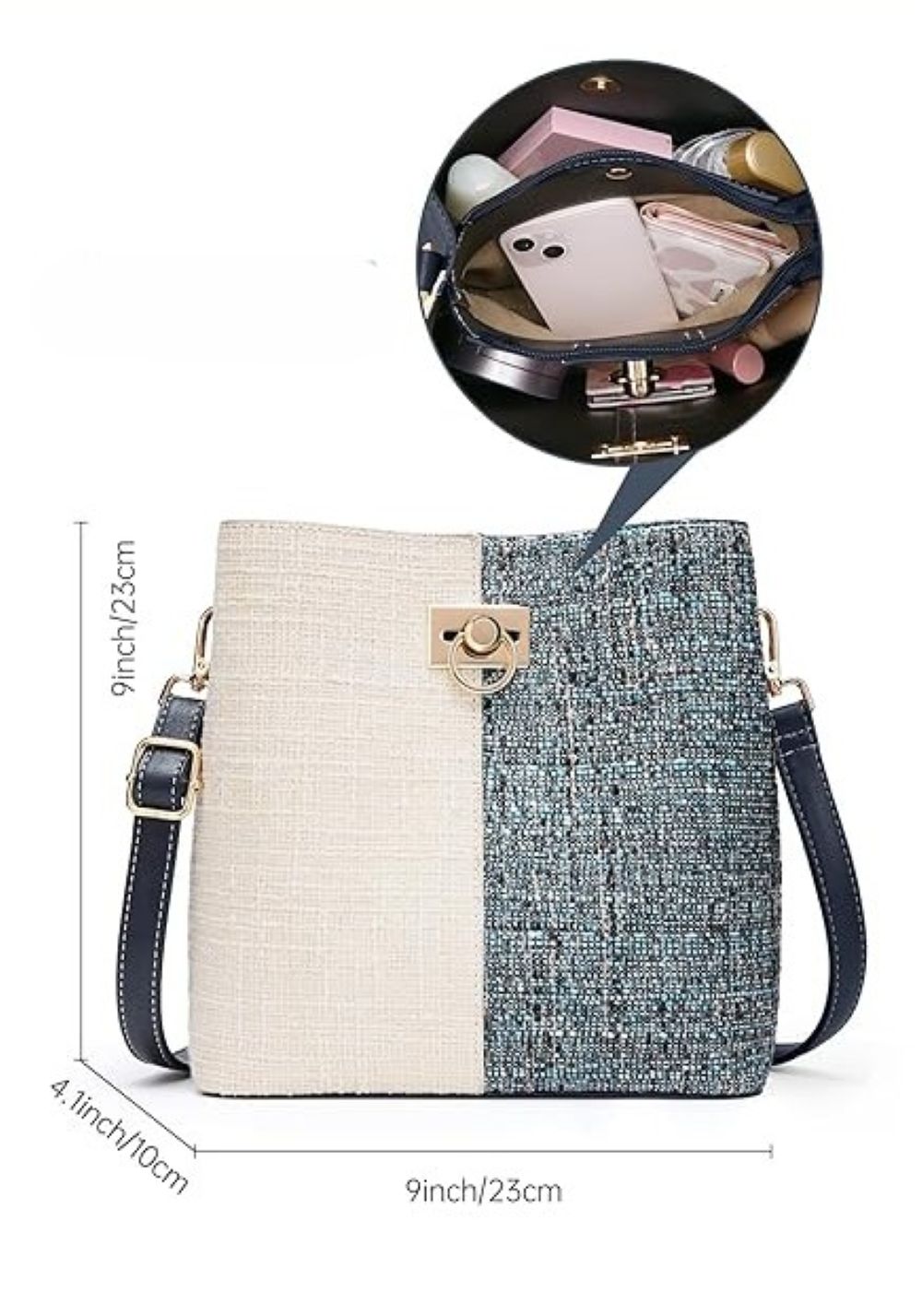 Women’s Vegan Leather Crossbody Bag with Pockets