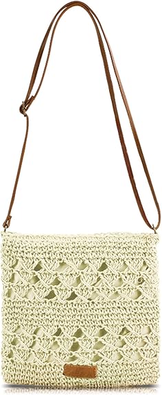 Straw Crossbody Bag Boho Small Summer Beach Purse