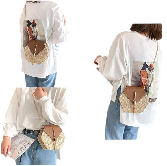 Cute Women’s Straw Crossbody Bag – Stylish & Lightweight