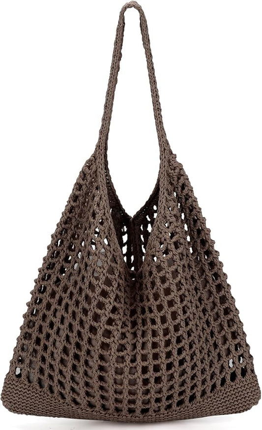 Crochet Beach Bag for Women Boho Summer Tote