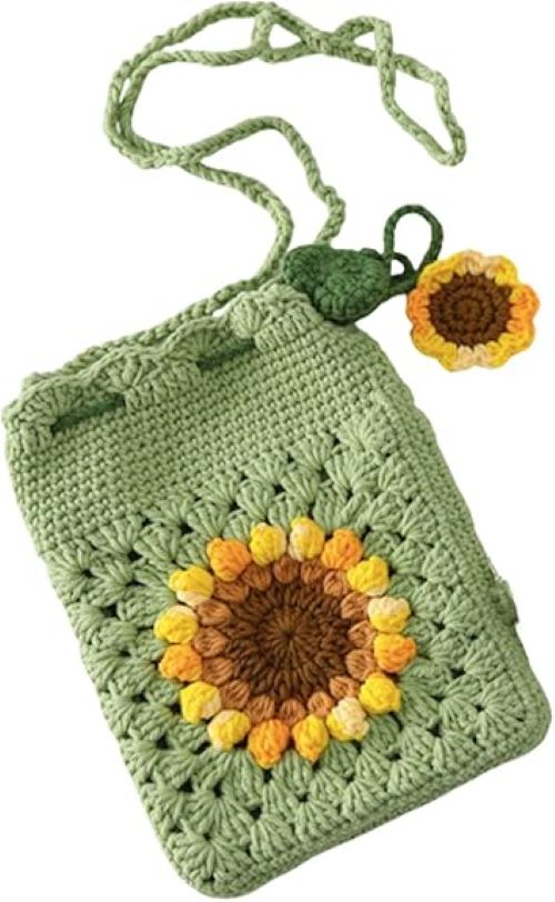 Handmade Sunflower Crochet Bag Crossbody for Women