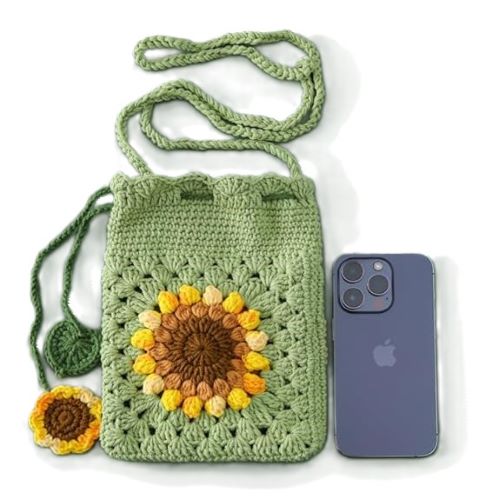 Handmade Sunflower Crochet Bag Crossbody for Women