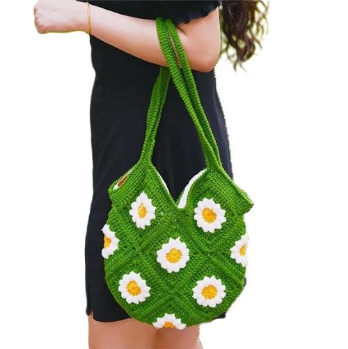 Handmade Crochet Tote & Floral Knit Bags for Women