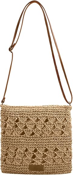 Straw Crossbody Bag Boho Small Summer Beach Purse