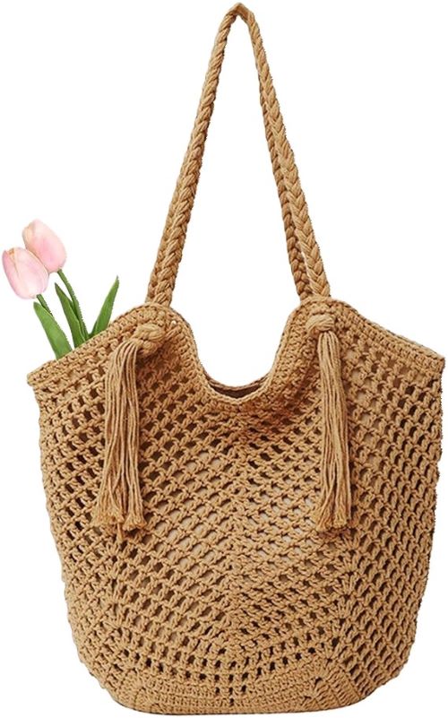 Women's Beach Tote Bag 2025 Boho Waterproof Summer