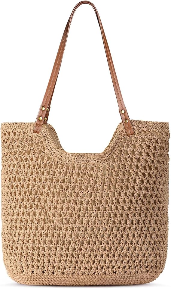 Handmade Beach Bag for Women, Soft Yarn Tote Bag